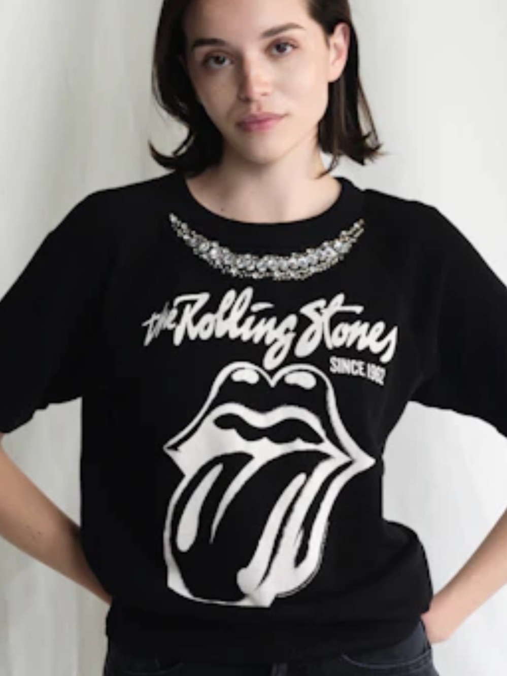 Rolling Stones Bedazzled Raglan Tees  x People of Leisure Kind Brand Size S